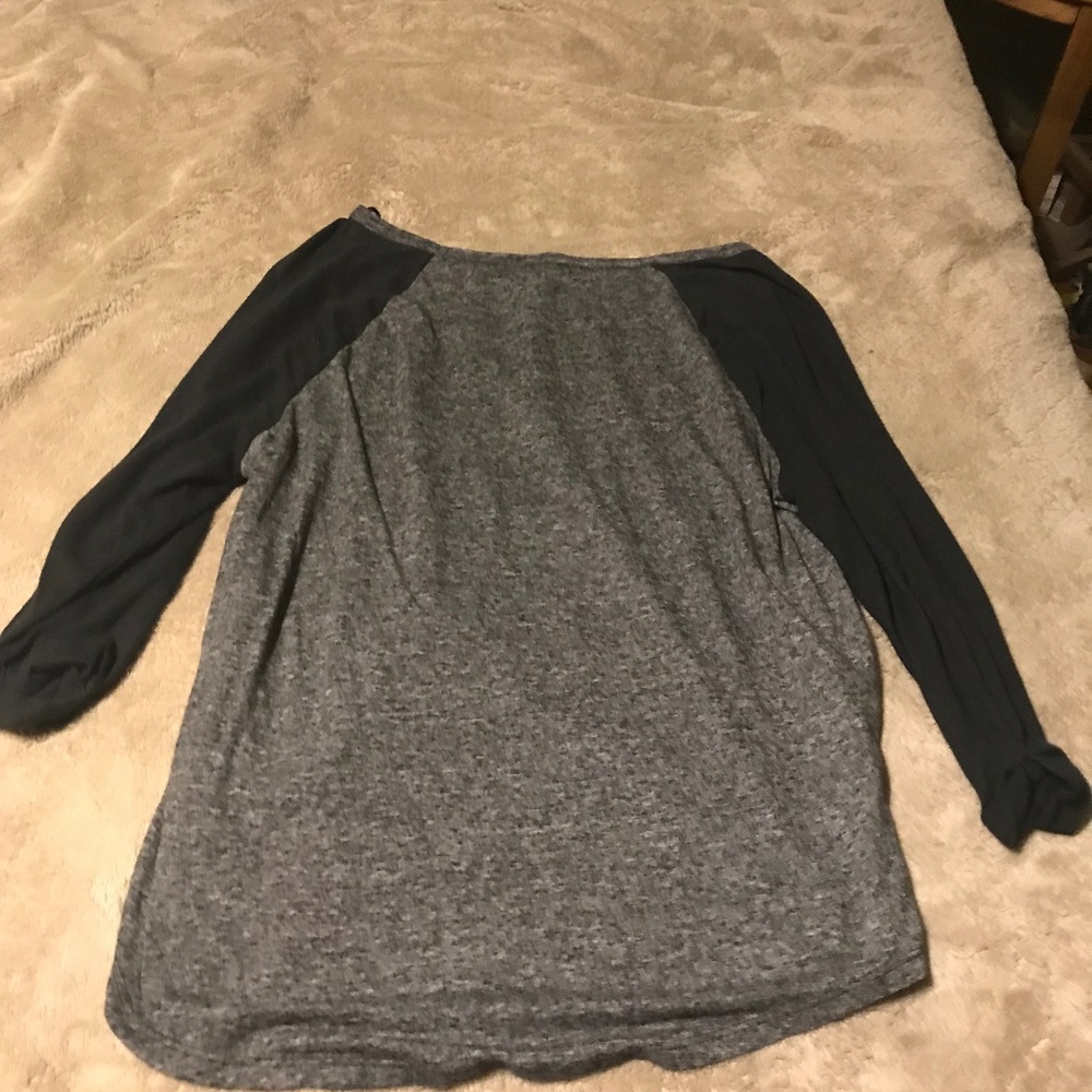 Grey and Black Baseball Tee